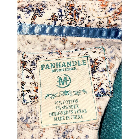 Vintage Panhandle Slim Floral Paisley Western Shirt with Pearl Snaps Size M - Picture 2 of 7